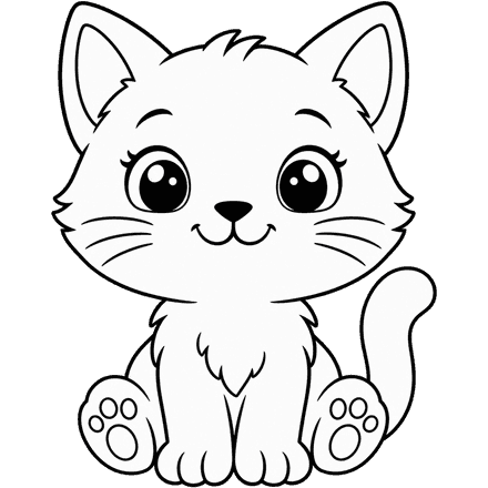 cat (coloring outline)