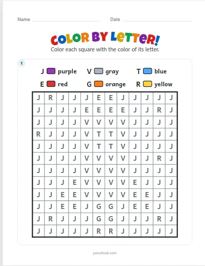 Color by letter · Capitals · set 4 worksheet