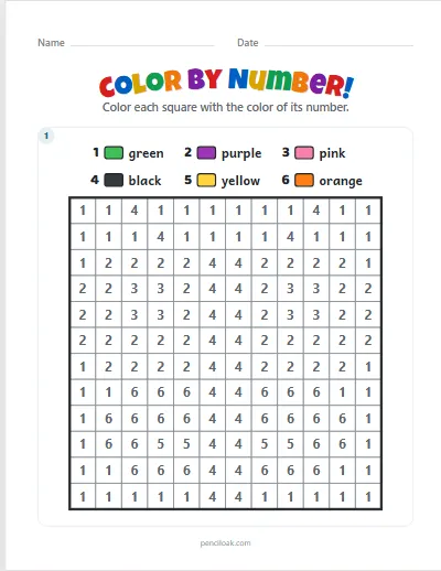 Color by number · Numbers · Butterfly · 1 picture worksheet