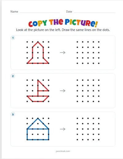 Copy the picture · Hard · 3 pictures · set 2 worksheet