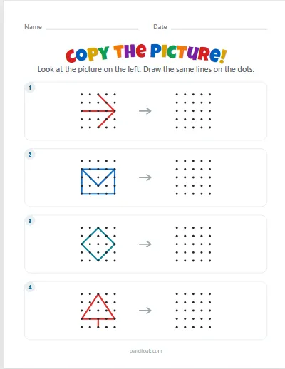 Copy the picture · Hard · 4 pictures · set 2 worksheet