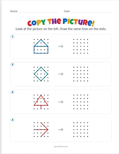 Copy the picture · Hard · 4 pictures · set 3 worksheet