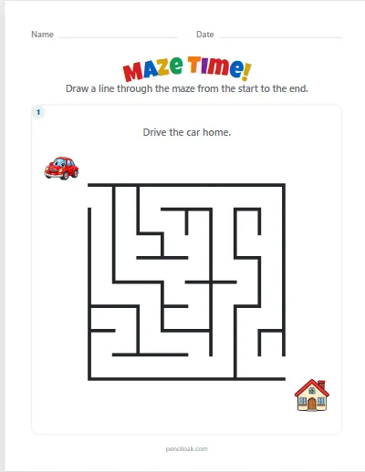 Maze · Easy 8 × 8 · 1 maze · set 2 worksheet