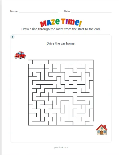 Maze · Hard 16 × 16 · 1 maze · set 2 worksheet