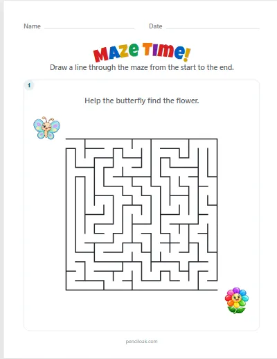 Maze · Hard 16 × 16 · 1 maze · set 3 worksheet