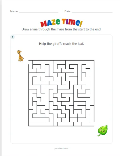 Maze · Hard 16 × 16 · 1 maze worksheet