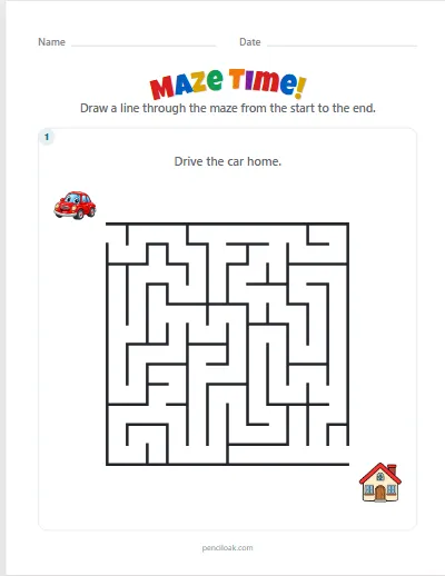 Maze · Medium 12 × 12 · 1 maze · set 2 worksheet