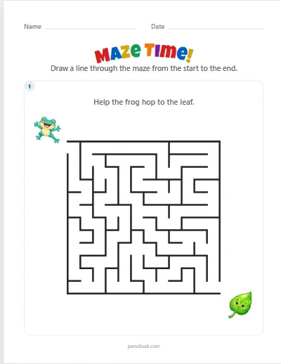 Maze · Medium 12 × 12 · 1 maze worksheet