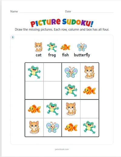 Picture sudoku · Easy · 1 puzzle worksheet