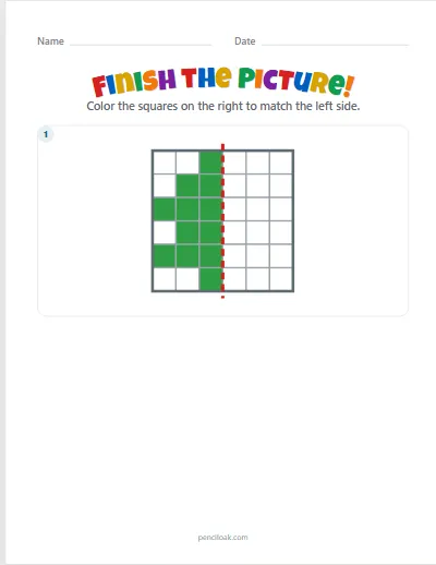 Symmetry · Easy 6 × 6 · 1 picture worksheet